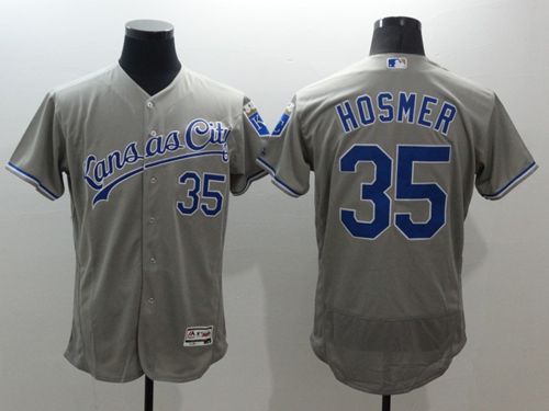 Royals #35 Eric Hosmer Grey Flexbase Authentic Collection Stitched MLB Jersey - Click Image to Close